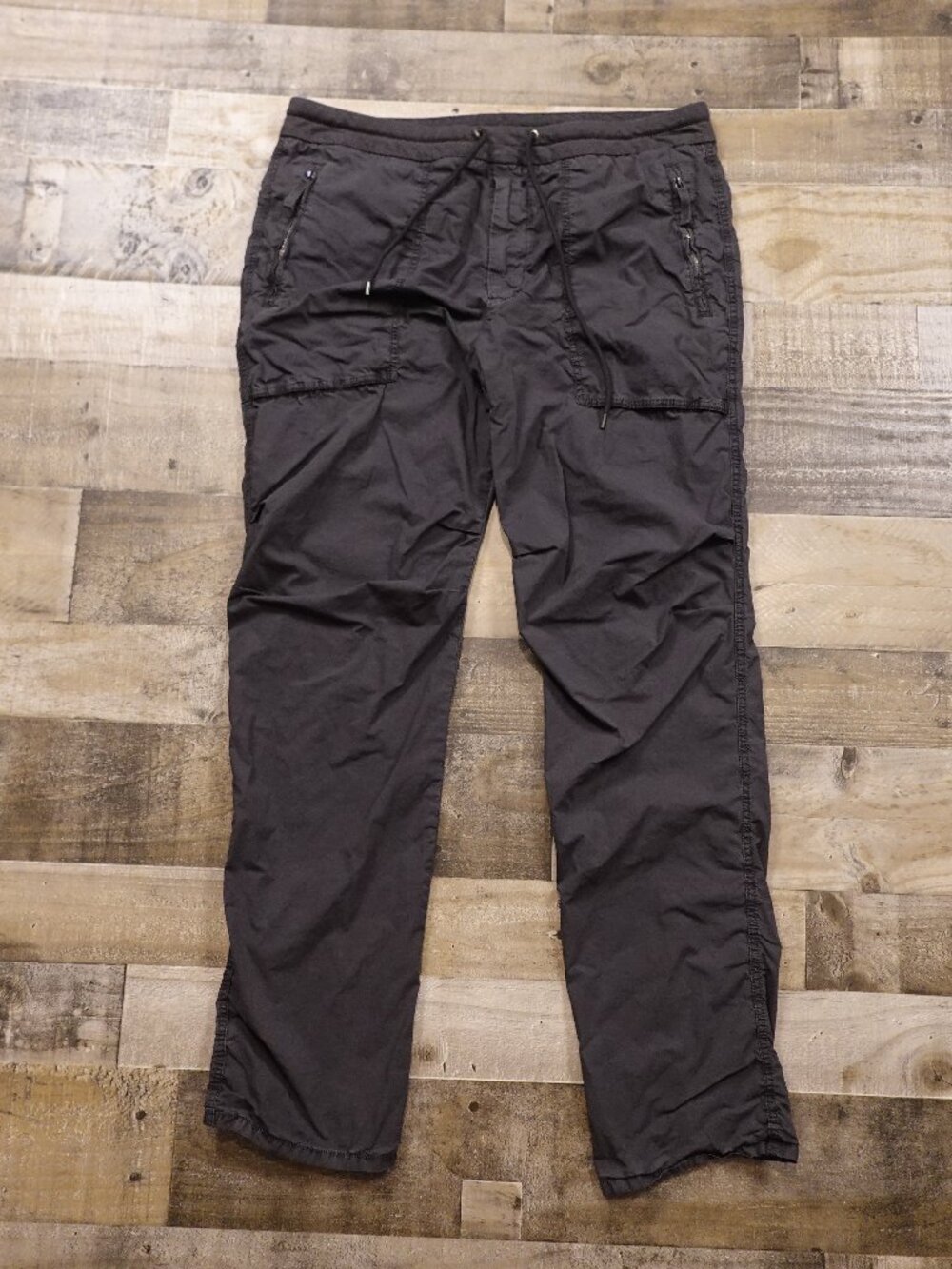 James Perse Cotton Stretch Drawstring Utility Pants Men’s XL Black Poplin